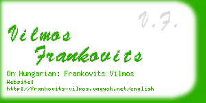 vilmos frankovits business card